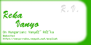 reka vanyo business card